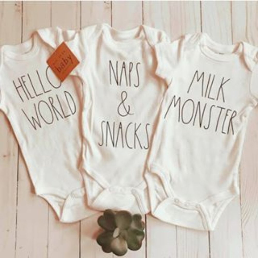 🆕️ RAE DUNN Baby 3pk Short Sleeve Onesie